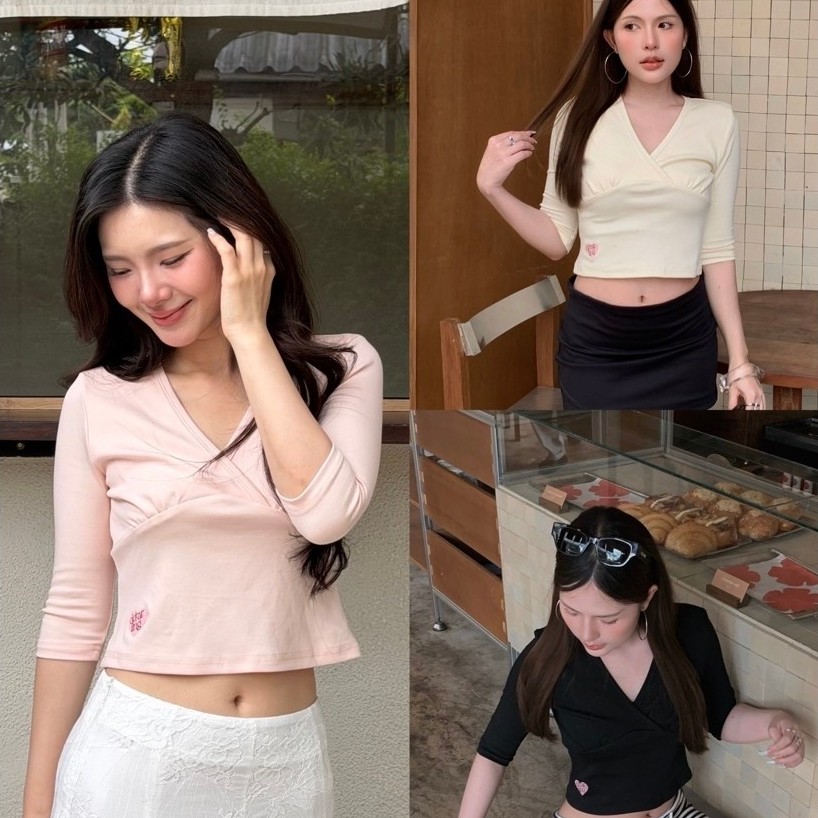 ddarling - Bella Top (ดูรายละเอียดไซส์ให้ชัดเจนก่อนสั่งซื้อ)