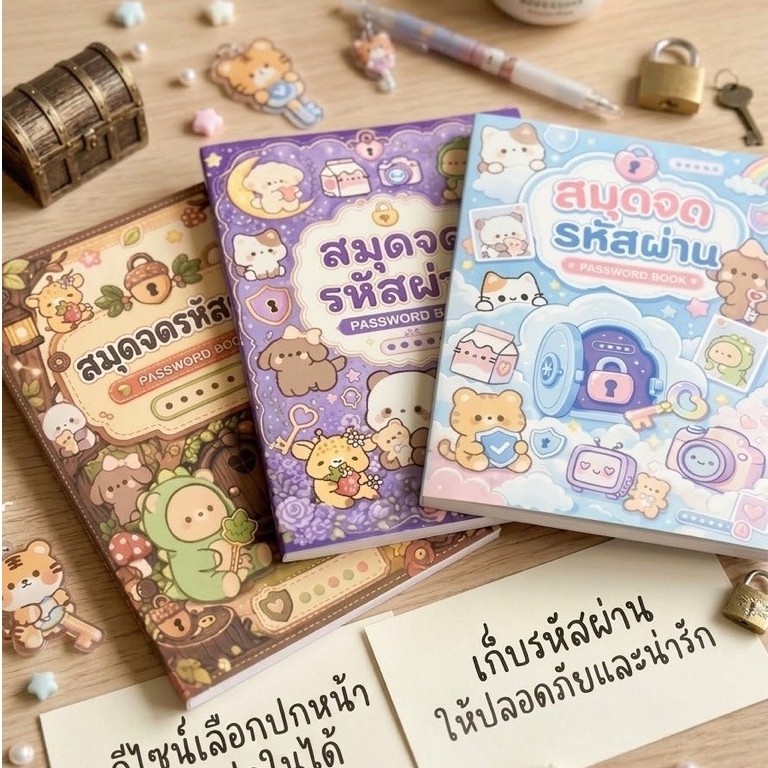 สมุดจดรหัสผ่าน Password Book สมุดบันทึกรหัสผ่าน สมุดจด Username Password น่ารัก มินิมอล พกพา