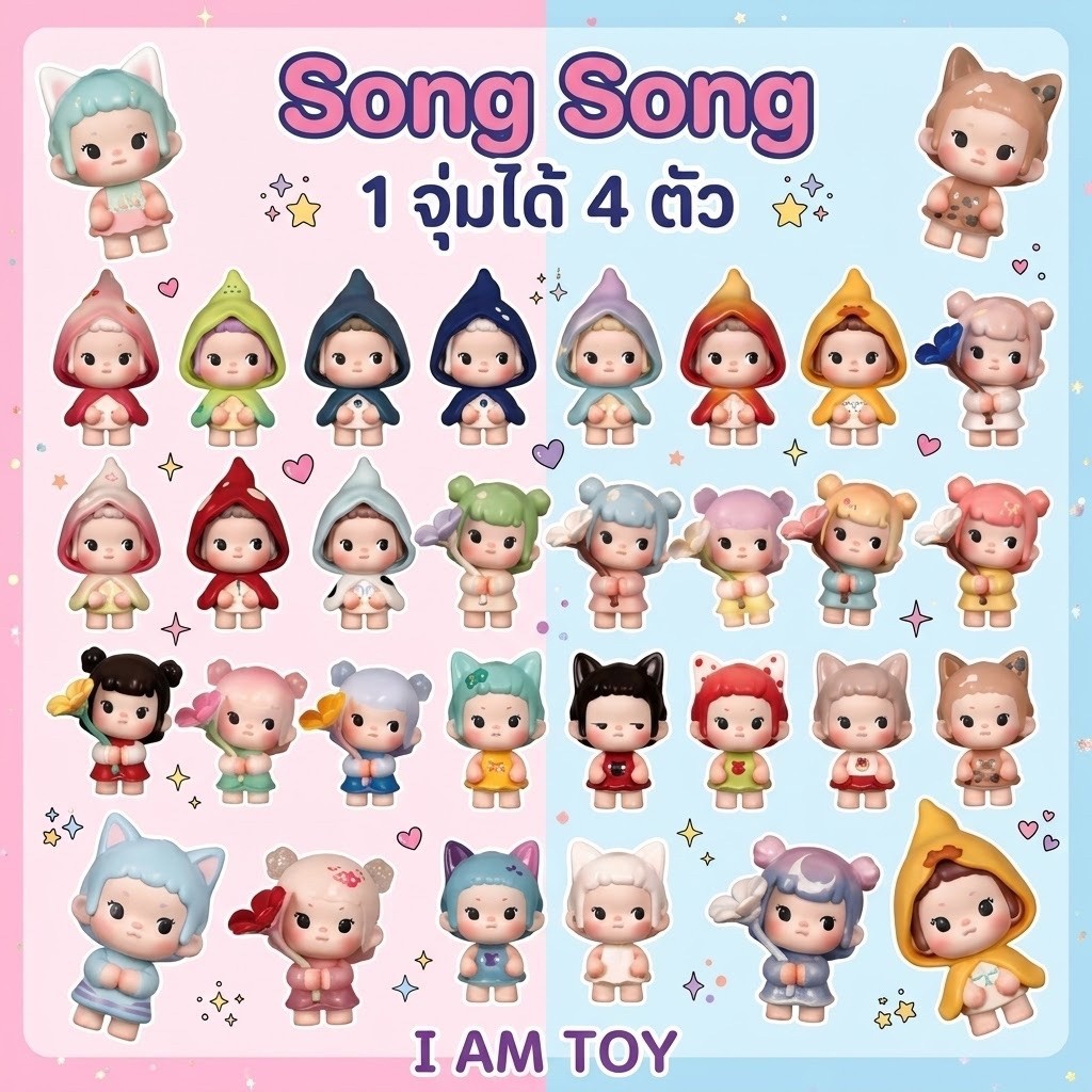 [ได้ 4 ตัว](ย349) โมเดล มินิ : Song Song Bonini Adventure Series Mini Figures