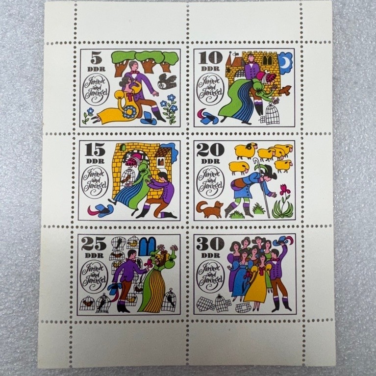 แสตมป์เยอรมันชุดนิยายและการ์ตูน ปี1969 เต็มแผ่น6ดวง