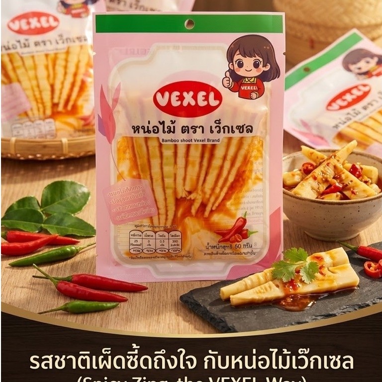 (12ห่อ) หน่อไม้ดองพริกหมาล่าพร้อมทานขนาด 60g หน่อไม้อ่อนจีน