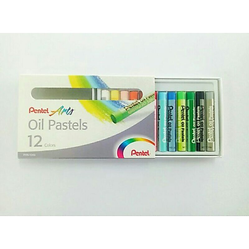 สีชอล์ค Pentel 12 สี สีสวยสดใส ระบายง่าย ล้างสต๊อค