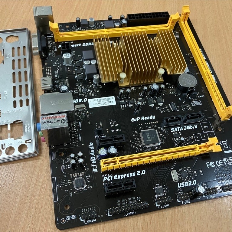 Set MB+CPU เมนบอร์ด Biostar 1900MH2 + CPU Intel Celeron J1900 + ฝาหลัง มือสอง สภาพดี