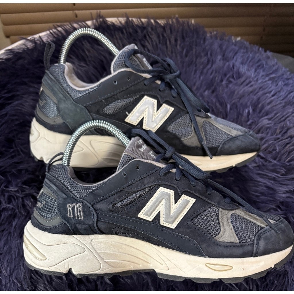 NB878มือสองแท้💯ไซส์38.5/24cm.Navyหนังกลับ