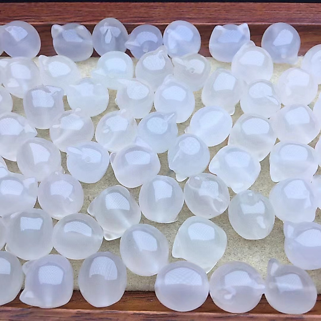 สีขาวธรรมชาติ Agate Faceless Cat หัวแมวประมาณ 13 มม.เครื่องประดับน่ารัก diy Lucky อุปกรณ์เสริม Simple All-Match ของขวัญ