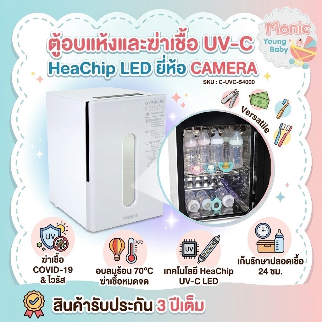 camera 54000 ตู้อบฆ่าเชื้อ UV-C พร้อมอบลมร้อน