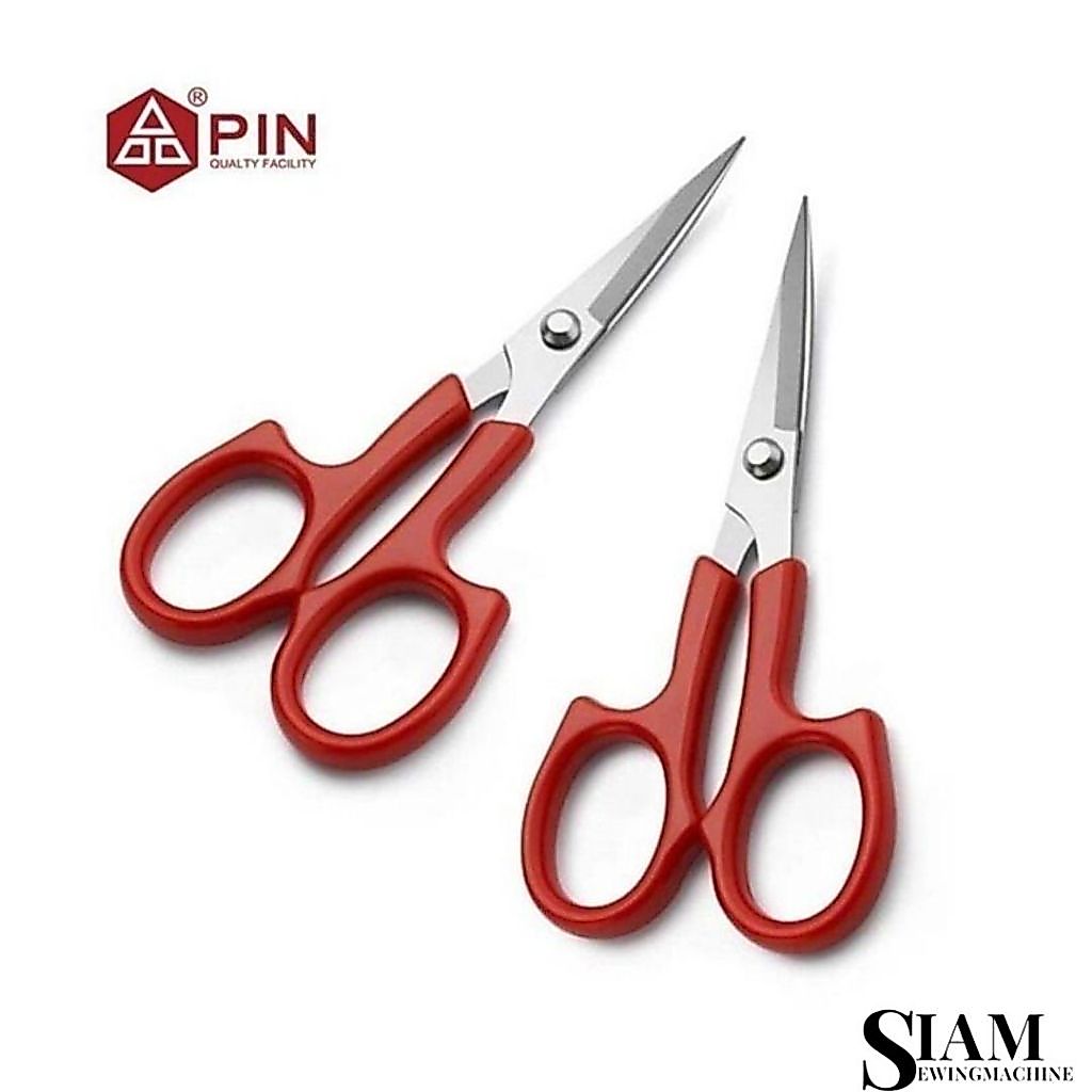 กรรไกร ปลายโค้ง - ปลายตรง ขนาด 5 นิ้ ว รุ่น: PIN-1533 (โค้ง) / PIN-1553A(ตรง) ใช้สำหรับ ตัดเศษด้าย เศษผ้า