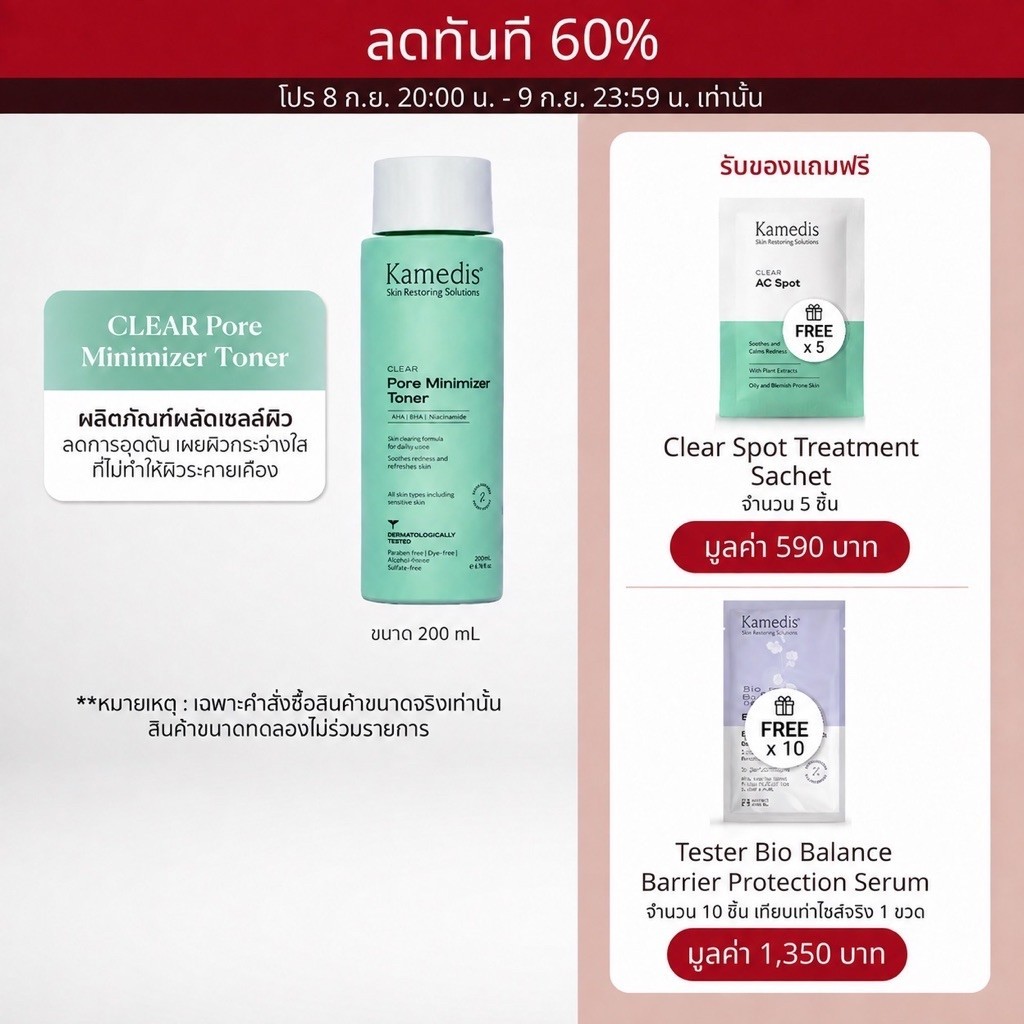 KAMEDIS-Clear Pore Minimizer Toner 200 mL. EXP.04/28