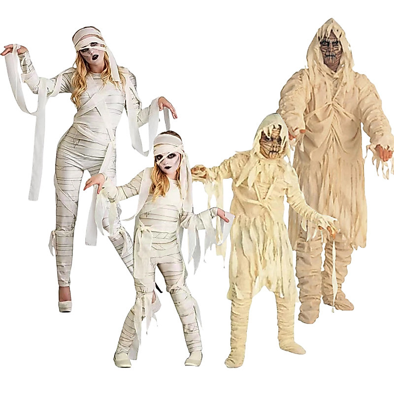 คอสตูมตลก cosplay งานปาร์ตี้เทศกาล 2025 การแสดงบนเวทีแต่งตัว haloween costume การขาย ผู้ใหญ่ เสื้อผ้าฮาโลวีนธีมมัมมี่สำหรับครอบครัว และเพื่อนๆ