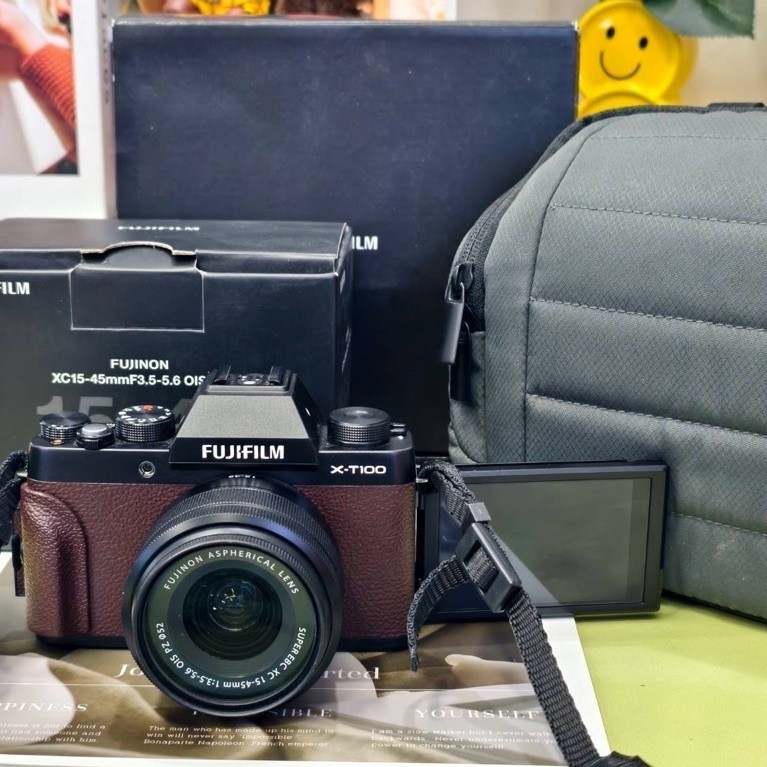 กล้องมือสอง fuji xt100 สีน้ำตาล ยกกล่อง