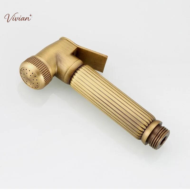 ทองเหลืองโบราณ Bidet Sprayer Bidet ก๊อกน้ําห้องน้ํามือสเปรย์ทองเหลืองห้องน้ํา Bidet Sprayer ทําความส