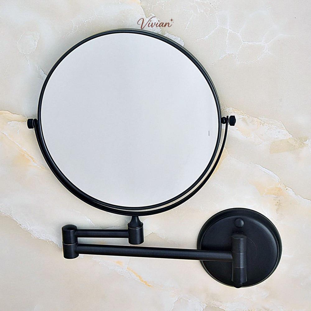 น้ํามัน Rubbed Bronze 8 นิ้วติดผนังพับกระจกแต่งหน้าสองด้าน 3X ขยาย mba634【23
