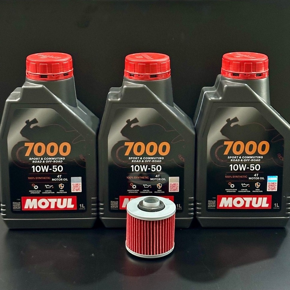 ชุดน้ำมันเครื่องสังเคราะห์ 100% SR400 พร้อมกรองน้ำมันเครื่อง Motul 7000
