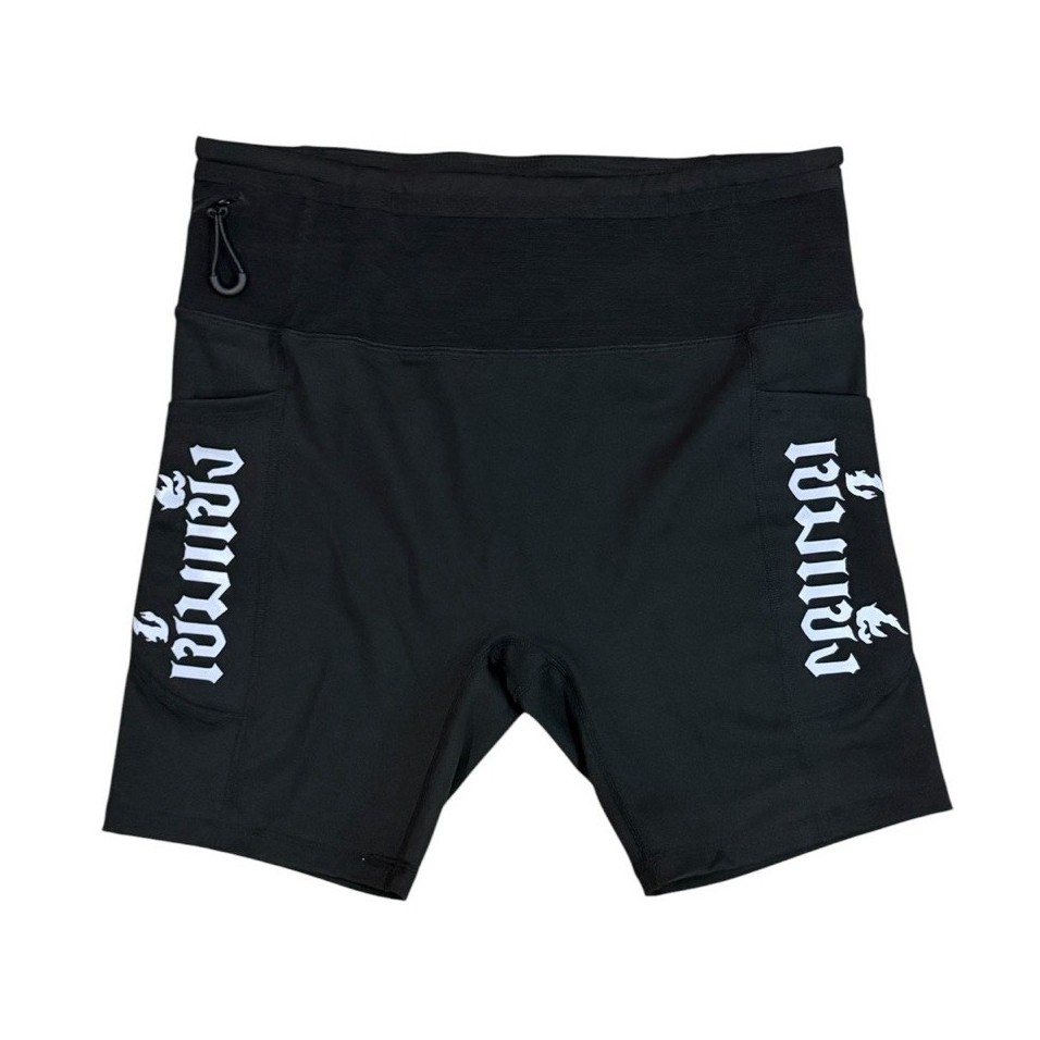 HT V.1 @khemkhaengrunningclub Half Tights Black “สีดำ“ V.1 Women Black เข้มแข็ง Logo Reflect