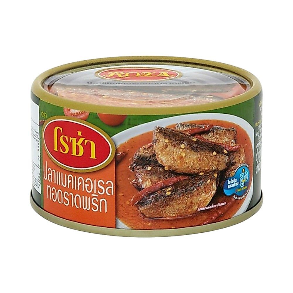 โรซ่า ปลาแมคเคอเรลทอดราดพริก 150 ก. ROZA FRIED MACKEREL WITH CHILI 150 G.