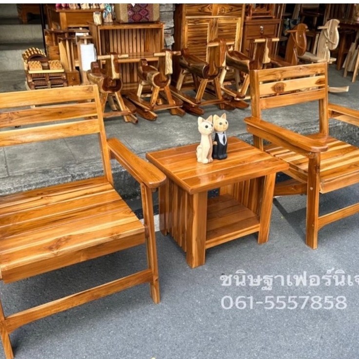 โต๊ะไม้สักพับได้/เก้าอี้ชายหาด/โต๊ะสนาม