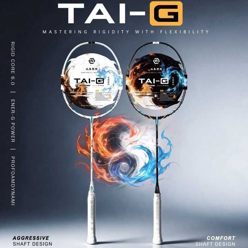 FELET ไม้แบดมินตันรุ่น Tai - G ไม้สาย Power 4U/5U แถมเอ็น พันด้าม ซอง ประกัน 90 วัน