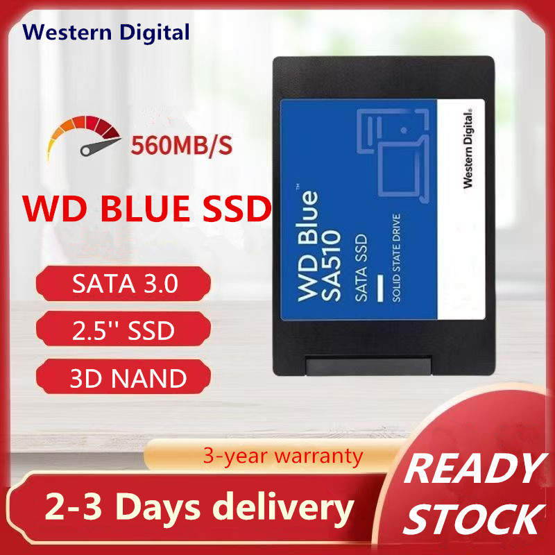 WD BLUE SSD (เอสเอสดี) SATA 3D-NAND 2.5” ฮาร์ดดิสก์ SSD WD ความเร็วสูง 540MB/s รุ่น SA510 ขนาด 250GB