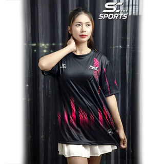 SC Sports เสื้อกีฬา เสื้อพิมพ์ลาย Run03-ดำชมพูคัลเลอร์ฟูล งานจริงสวย สีสด หนา145g นุ่มลื่นใส่สบาย