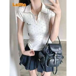 ส่งไวจากไทย ปัก รวมเสื้อลายจุด เสื้อยืดแขนสั้นคอปก เสื้อคอปก…