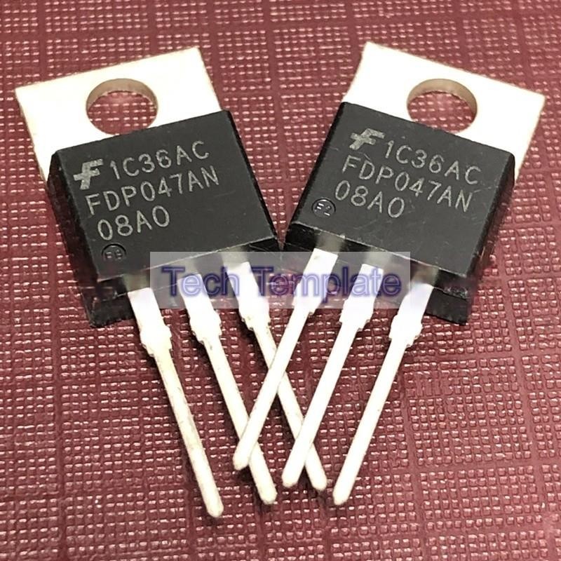 ((1 ชิ้น) ชิ้นส่วนอิเล็กทรอนิกส์ FDP047AN08AO พร้อมสต็อก MOS Field Effect Power Tube TO-220 75V 80A