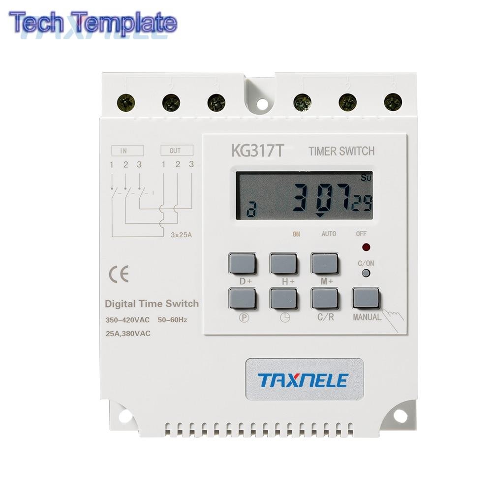 Kg317t 380V 25A 16A สวิตช์ควบคุมเวลามอเตอร์ 3 เฟส สามเฟส เปิด/ปิด 16 เท่า