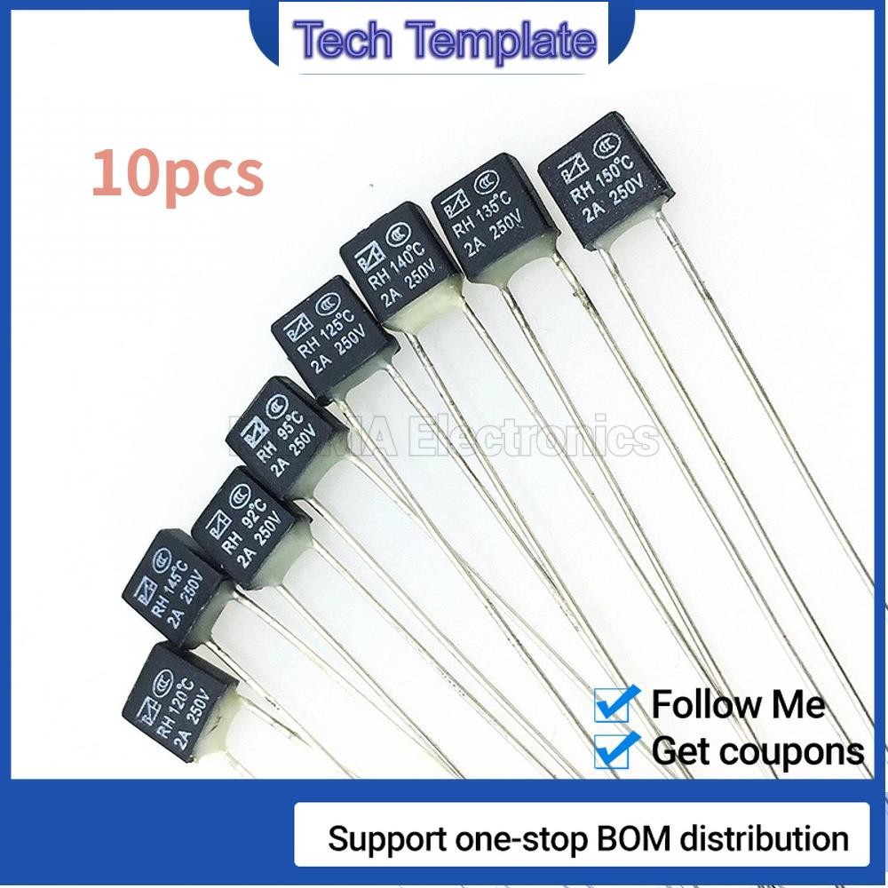 สวิตช์พัดลมมอเตอร์ฟิวส์ความร้อน 2A 250V RH RH 92 95 105 110 115 120 125 130 135 140 145 150 องศา สีด