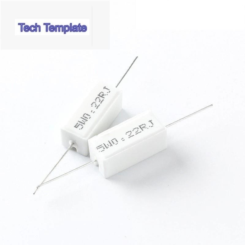 ตัวต้านทานซีเมนต์ 5W 5% 22K 27K 30K 47K 51K 100K 0.1R 0.22R 0.33R 1R 10R 1K Ohm 10 ชิ้น