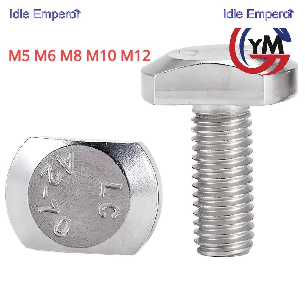 [YHM ] 304 สแตนเลสสตีล T-สกรู GB37 แม ่ พิมพ ์ Slot Bolt T-Shaped แผ ่ นสกรู M5M6M8M10M12