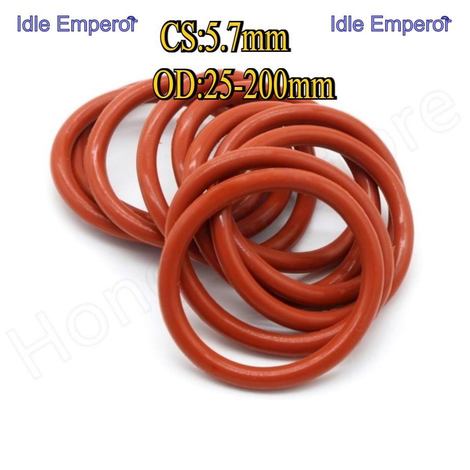 [YTH1] CS5.7mm * OD25-200mm โอริง ORing O-ring ยางโอริง VMQ / ปะเก็นโอริงซิลิโคน โอริง สีแดง