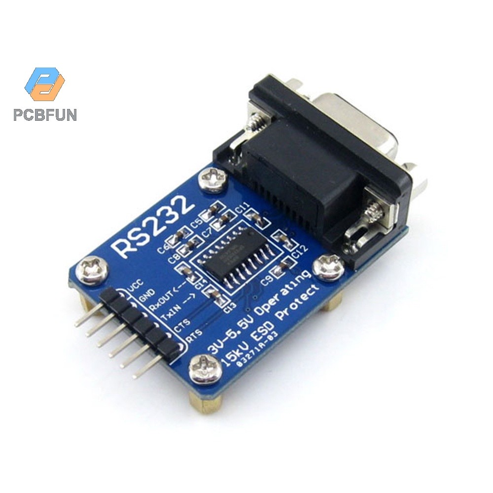 โมดูลพอร์ตอนุกรม Pcbfun Rs232 To Ttl Rs232 To Uart Serial และสายเคเบิล Esd Protection 6pin