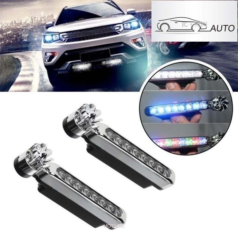 หลอดไฟตัดหมอก LED 8 ดวง DRL สว่างมาก สําหรับติดรถยนต์