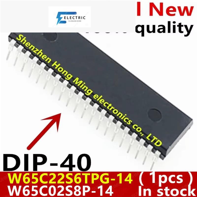 (1 ชิ้น) 100% ใหม่ W65C22S6TPG-14 W65C02S8P-14 W65C22S6TPG W65C02S8P DIP-40