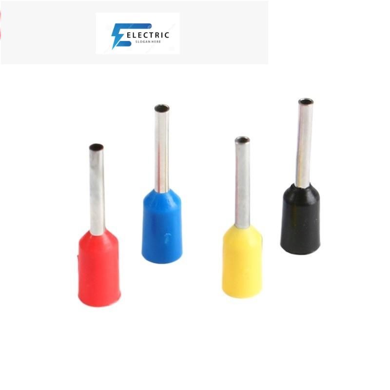 100pcs E0508 Tubular Wire Cold Pressure Connector ขั้วไฟฟ้าสาย Crimps ลวด Ferrules สําหรับ 0.5mm2, 2