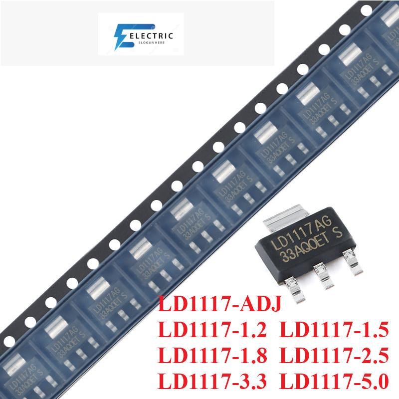 10pcs LD1117 LD1117AG 1.2 V/1.5 V/1.8 V/2.5 V/3.3 V/5.0 V 1A LD1117-1.2 LD1117-1.8 LD1117-3.3 LD1117