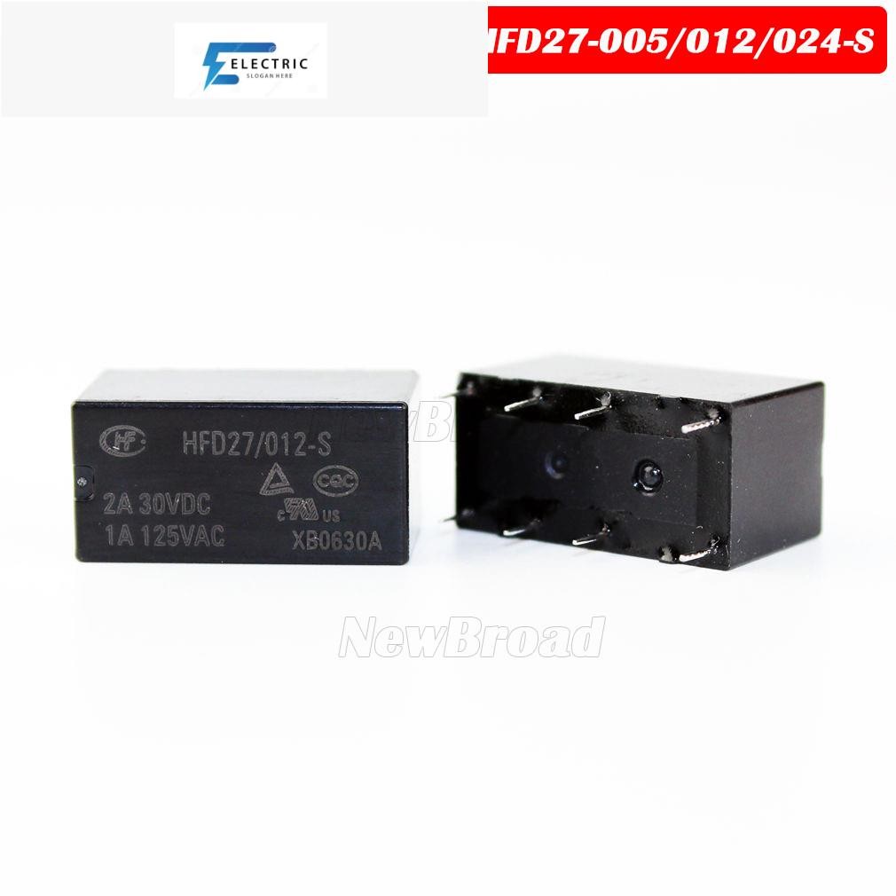 5PCS รีเลย์ 4078 JRC27F HFD27-005-S 5V HFD27-012-S 12V HFD27-024-S 24V 2A DIP-8 โดยตรงแทรก 8-Pin