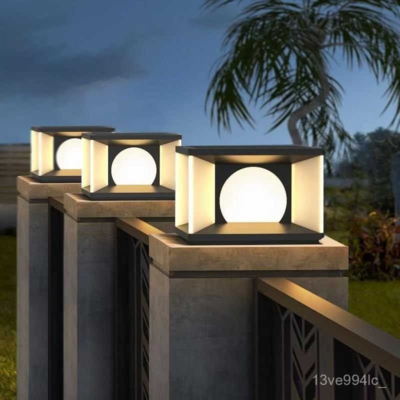 Villa Gate Pillar Light Courtyard Entrance Light Garden Fence Waterproof New Solar Light Yard Pillar