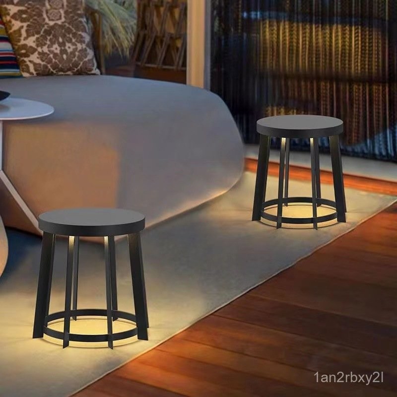 Solar Garden Lights Outdoor Furniture Table and Chair Light Set Villa Garden Lights Side Table Floor