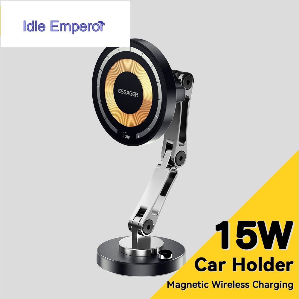 Essager ที่ชาร์จโทรศัพท์ในรถยนต์ แบบแม่เหล็กไร้สาย สําหรับอะแดปเตอร์ IP Android Phone Universal 15w
