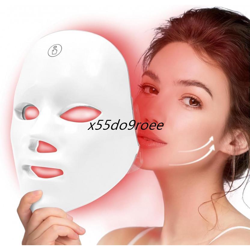 LED Face Mask - มาส์กหน้าบําบัดด้วยแสงสีแดงสําหรับการฟื้นฟูผิว, มาส์กหน้า LED Light Therapy 7 สีพร้อ