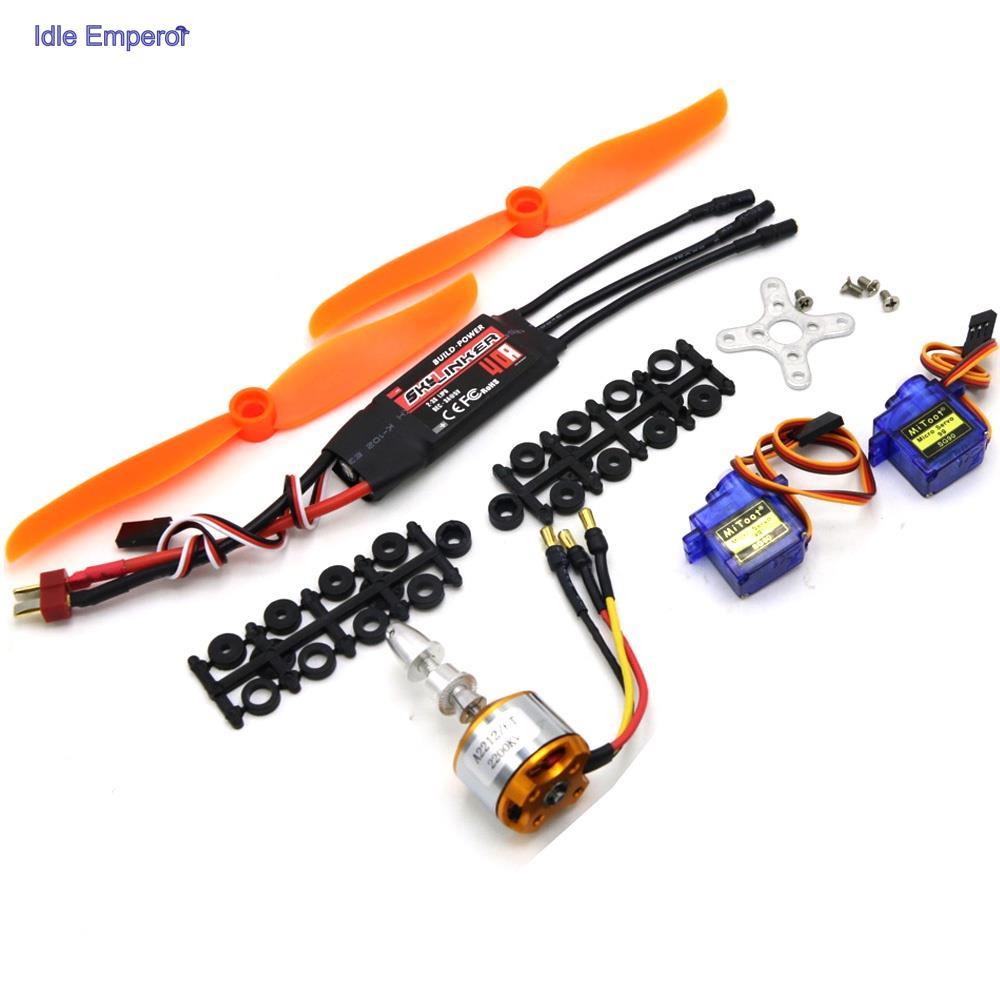 มอเตอร์ไร้แปรงถ่าน A2212 2212 2200KV 30A ESC Skylinker BLHeli 40A ESC SG90 Servo 6035 Prop สําหรับเฮ