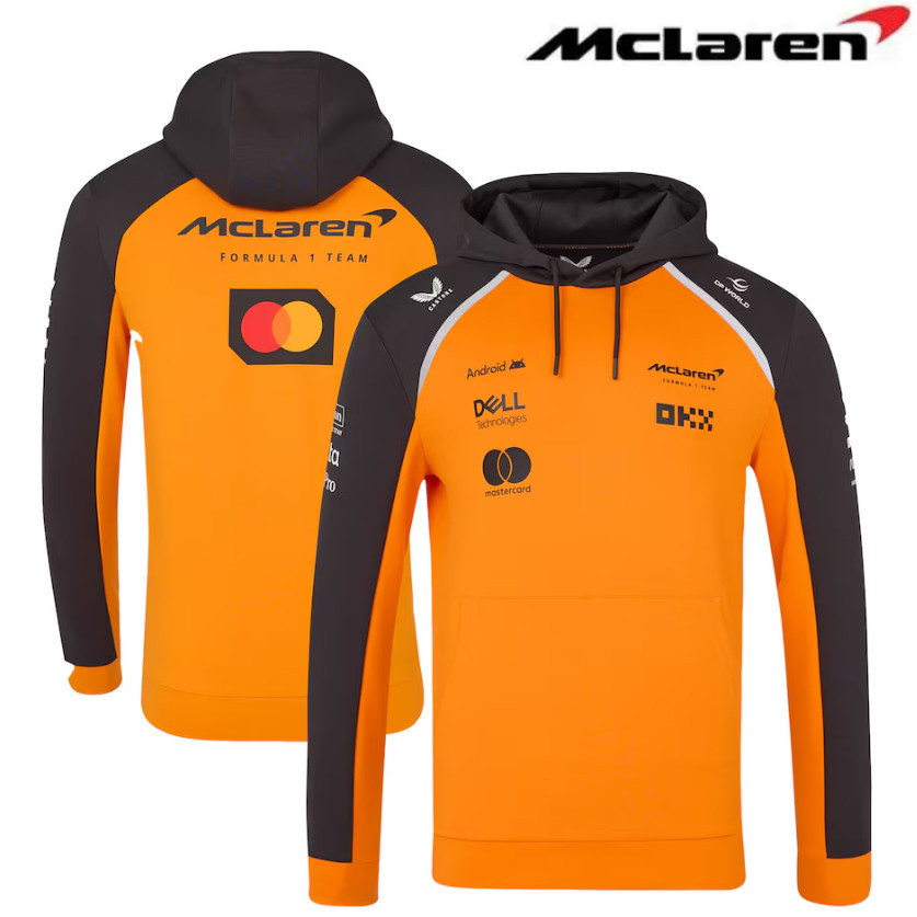 2025 ใหม่ล่าสุด F1 Racing Hooded Sweat + Mclaren Racing 2025 F1 ทีม Softshell Jacket + ฤดูใบไม้ผลิผู