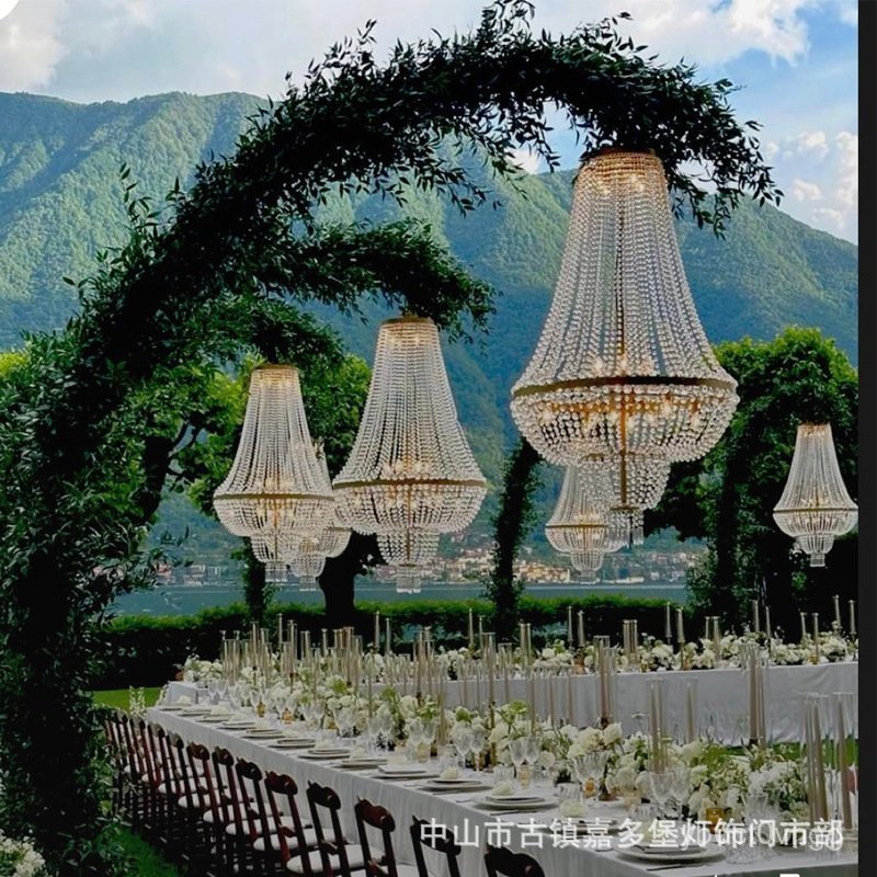 New Luxury Romantic Crystal Chandelier Hotel Ceiling Pendant Stage Decoration Creative Prop 7KDH