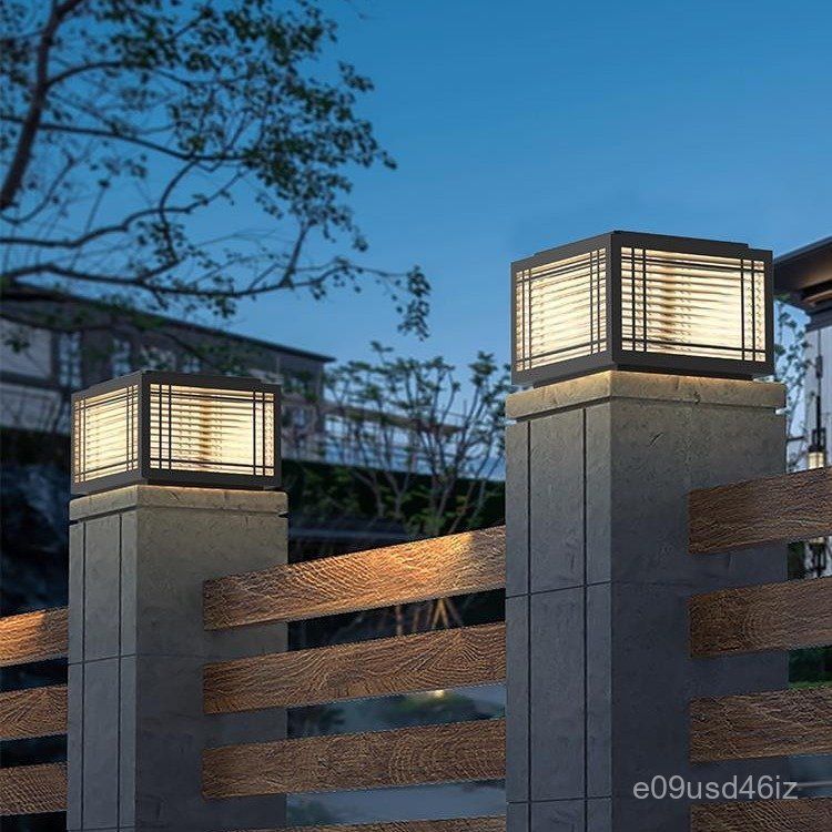 Solar Pillar Light Outdoor Garden Light Modern Waterproof Villa Gate Wall Light Garden Pillar Door P