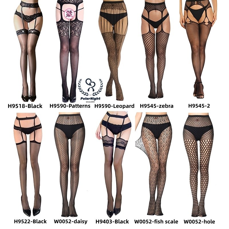 Polar_night💕💕pantyhose sexy ถุงเท้ายาว หลากหลายสไตล์ ถุงน่องใส กลวงออก ระบายอากาศได้ สวมใส่สบาย พร้อมส่งจากไทย