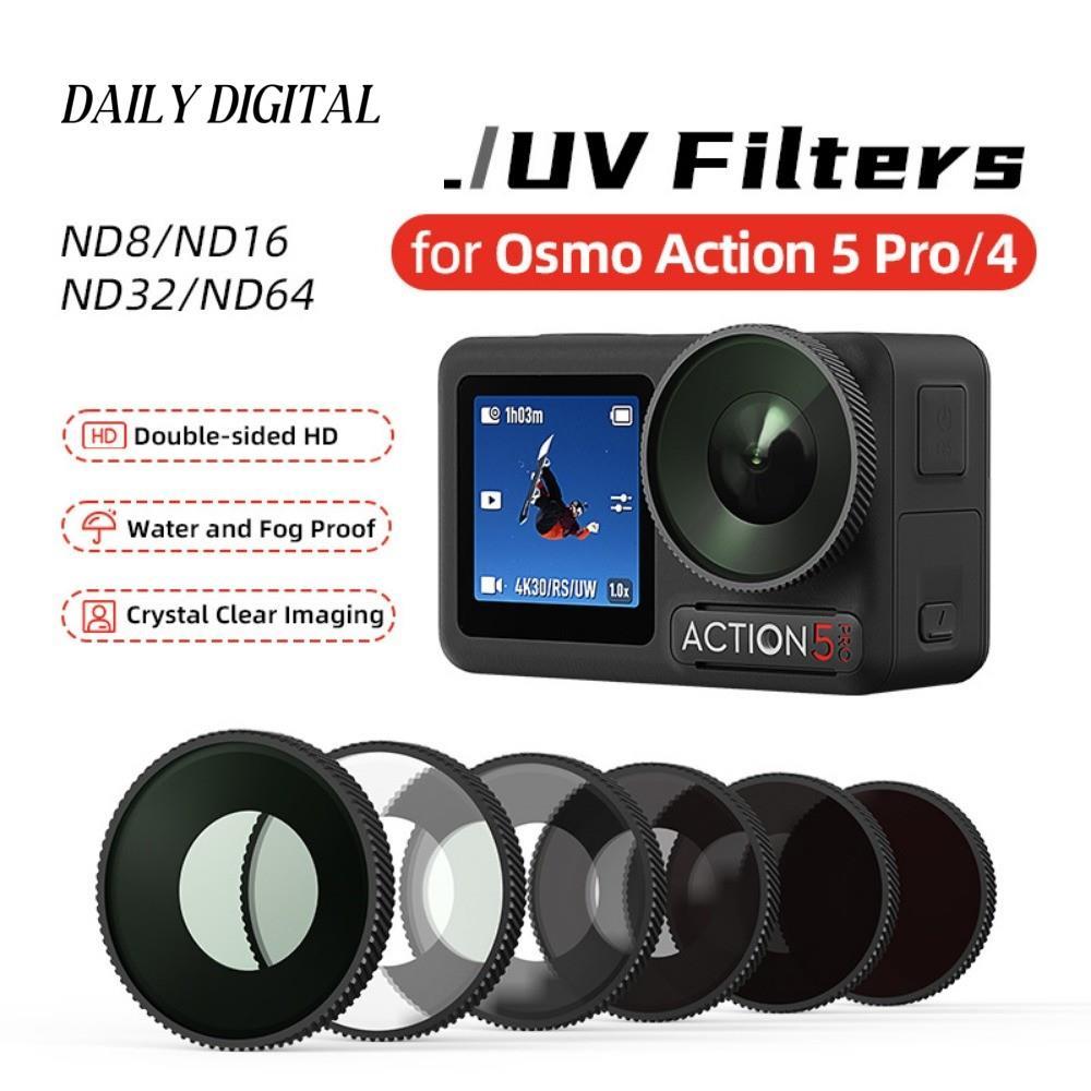 AMagisn DJIOsmo Action5Pro/4 ฟิลเตอร์กันน้ํา ND ND อุปกรณ์เสริมเลนส์ UV