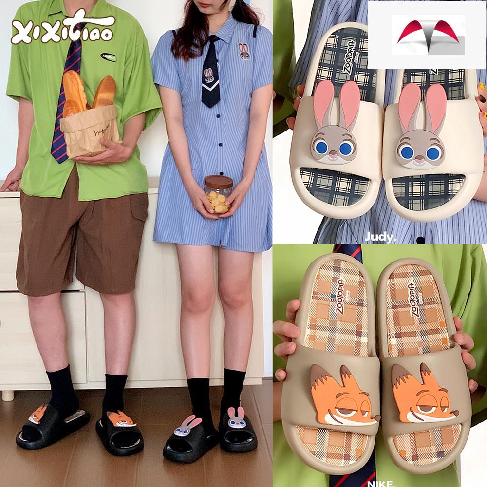 XIXITIAO รองเท้าแตะดิสนีย์สําหรับผู้ชายและผู้หญิงฤดูร้อนสวมใส่รองเท้าแตะชายหาด EVA สําหรับคู่รัก