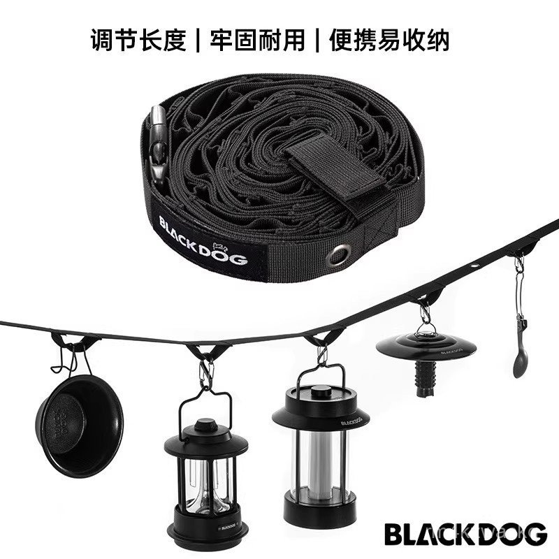 BLACKDOG Outdoor Blackened Camping Multifunctional Adjustable Hanging Rope Tent Canopy Decoration St