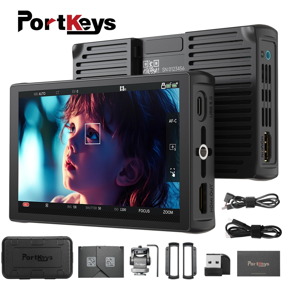 PortKeys LH5C 5.4 นิ้วกล้อง 800 Nits ความสว่างสูง HD หน้าจอ IPS Director Monitor พร้อมม่านบังแดด 3D 