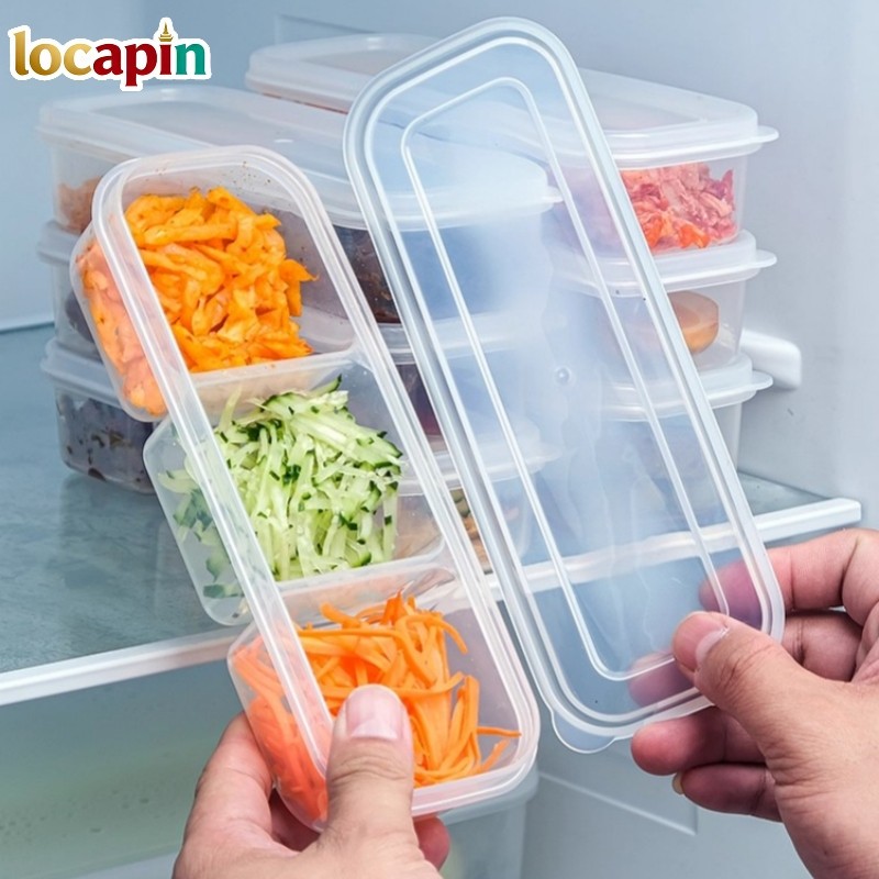 LOCAPIN กล่องเก็บอาหารแบ่งช่อง กล่องถนอมอาหาร กล่องใส่กับข้าวแช่เย็น ถนอมอาหาร ทนร้อน ทนเย็น ได้